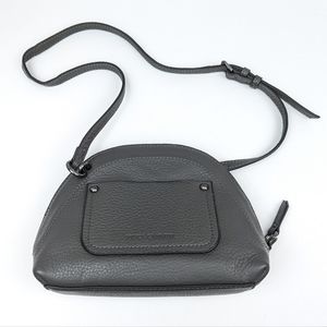 Vince Camuto Katja Dome Purse Leather Half Moon Shoulder Bag Gunmetal Power Grey